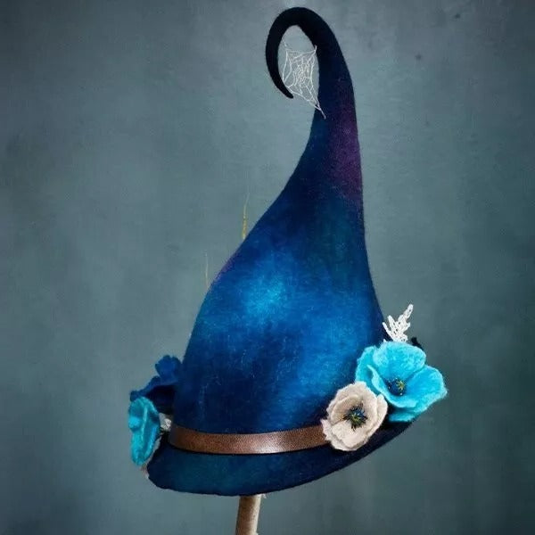 RoyaleGlow Halloween Party Felt Witch Hats for Adults