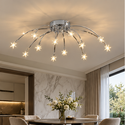 Royelux Modern Starburst Flush Mount Ceiling Light -  Starry Sky Metal Fixture For Bedroom
