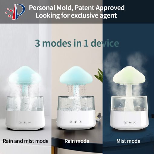 Luxora 2-in-1 Desk Light Humidifier Rain Cloud Aromatherapy Essential Oil Zen Diffuser & Raining Cloud Night Light