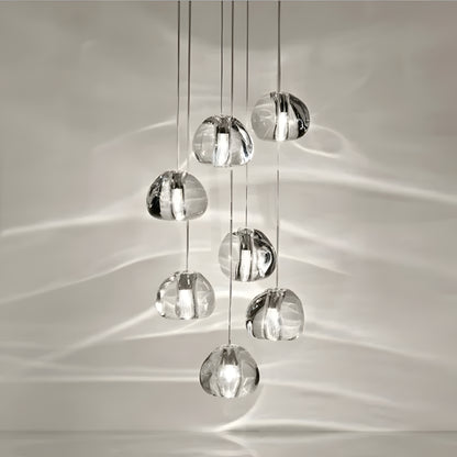 LuxRoyale Cascading Crystal Drop Chandelier for Staircase Entryway Lighting