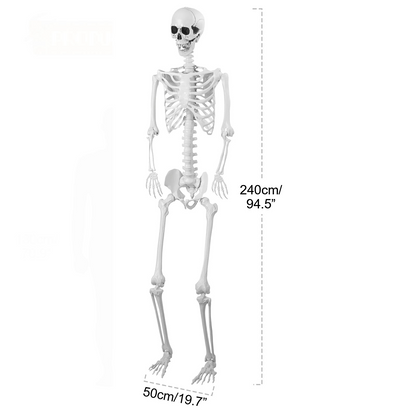 LuxRoyale Life-Size Skeleton Decoration with Glowing Eyes Movable Joints