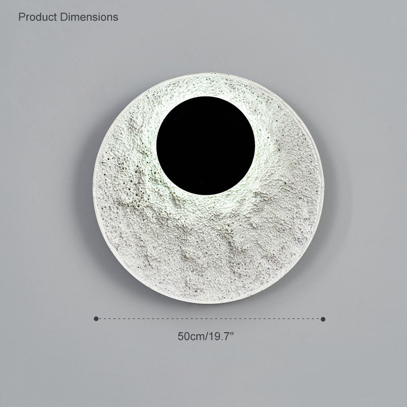 Royelux Modern Eclipse LED Wall Sconce - Snow White Textured Finish for Living Room