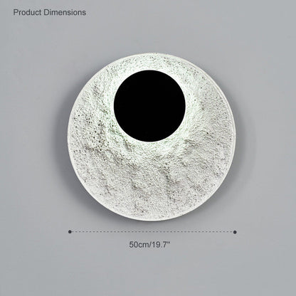 Royelux Modern Eclipse LED Wall Sconce - Snow White Textured Finish for Living Room