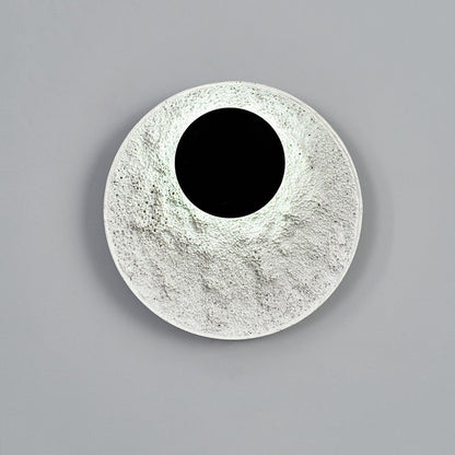 Royelux Modern Eclipse LED Wall Sconce - Snow White Textured Finish for Living Room