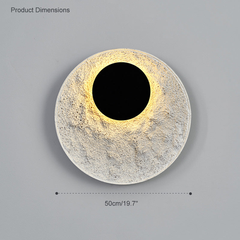 Royelux Modern Eclipse LED Wall Sconce - Snow White Textured Finish for Living Room