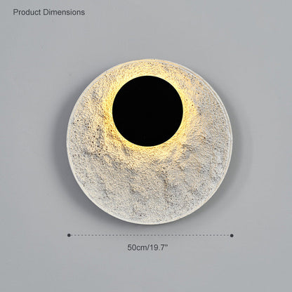 Royelux Modern Eclipse LED Wall Sconce - Snow White Textured Finish for Living Room