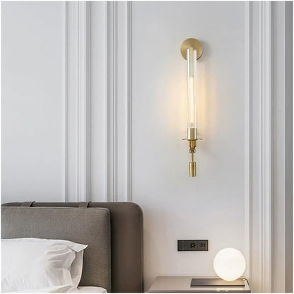 Lumora Glass Tube Wall Lamp, Decorative LED Sconce for Bedroom, Hallway and Hotel Room
