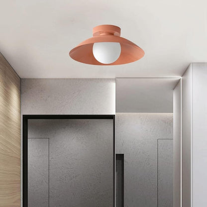LuxRoyale Rose Copper Flush Mount Ceiling Light, LED Fixture for Kitchen and Dining