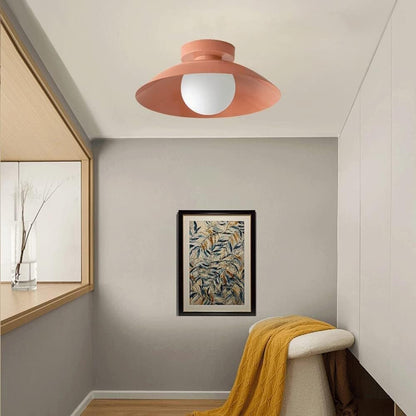 LuxRoyale Rose Copper Flush Mount Ceiling Light, LED Fixture for Kitchen and Dining