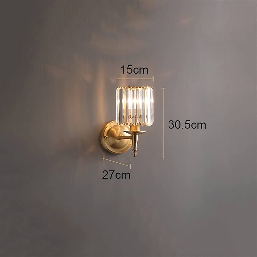 Lumora Vintage Crystal Wall Sconce Luxury Brass Wall Light With Crystal Prism Detailing