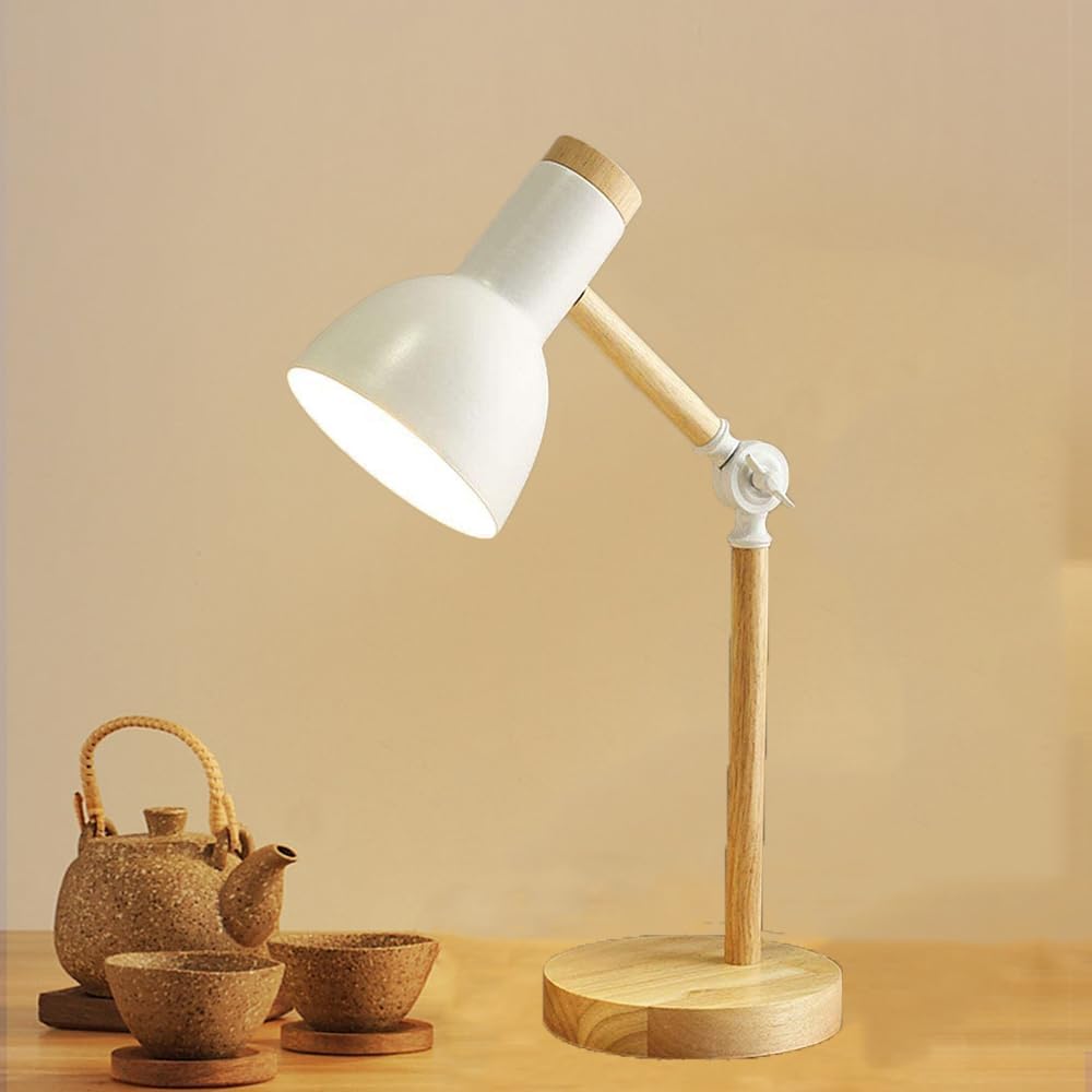 Royaleva Adjustable Wooden Desk Lamp – Stylish LED Task Light for Home, Office & Study Desks