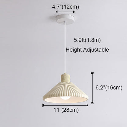 RoyaleGlow Modern Pleated Cone Pendant Light for Dining Room & Kitchen Island