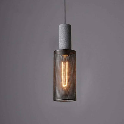 LuxRoyale Industrial Style Pendant Light for Cyber Loft, Vintage Charm, Mesh Cage Shade, Dimmable Edison Bulb