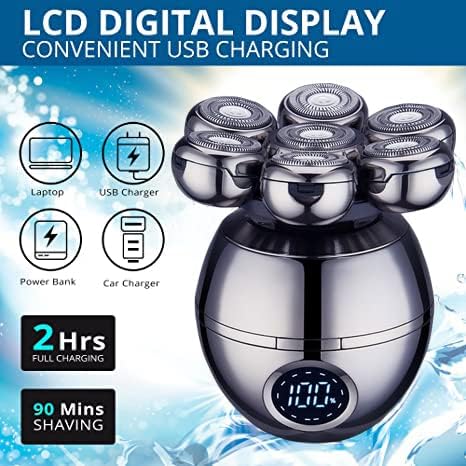 Luxora Wireless Electric Head Shaver with 7D Blade Design