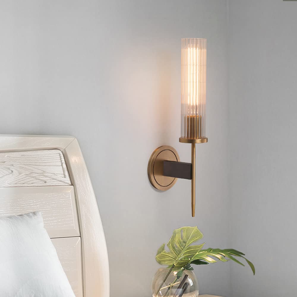 Lumora Modern Wall Sconce - Luxury Copper Glass Contemporary Design Premium Lighting
