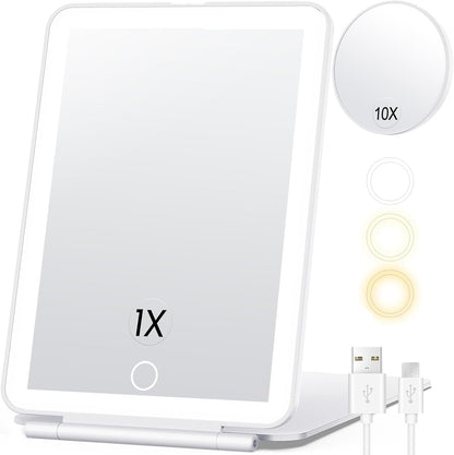 Luxora Travel Lighted Makeup Mirror With Magnification