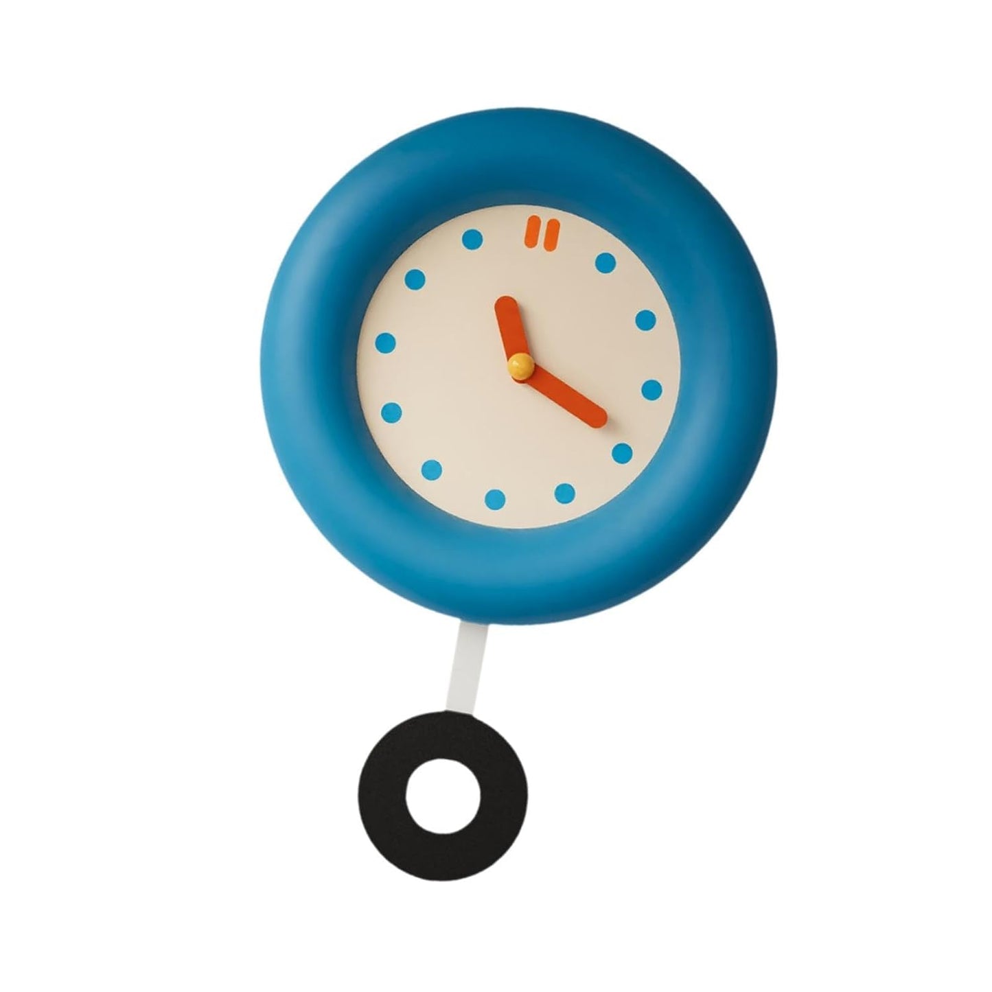 Royelux Modern Blue Pendulum Wall Clock - Minimalist Japanese Style Decor