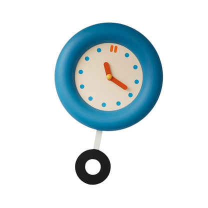 Royelux Modern Blue Pendulum Wall Clock - Minimalist Japanese Style Decor