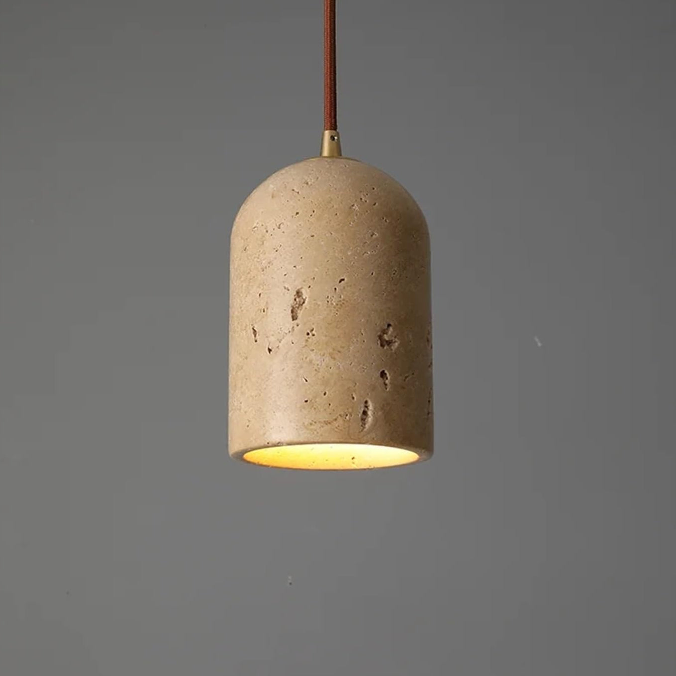 LuxRoyale Travertine Pendant Light, Wabi-Sabi Vintage Stone Hanging Lamp