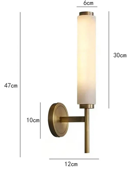 LuxRoyale Spanish Marble Wall Sconce - All Copper Minimalist Wall Light