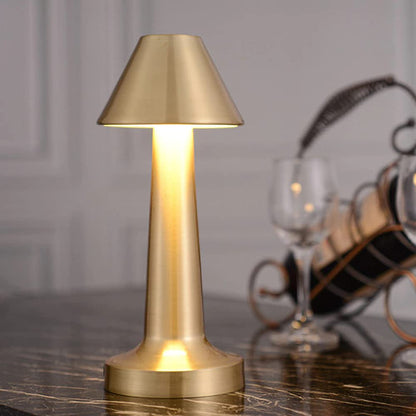Dimmable Retro Bar Style Table Lamp - Elegant LED Night Light for Cozy Ambiance - Gold / Cone
