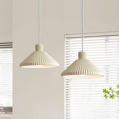 RoyaleGlow Modern Pleated Cone Pendant Light for Dining Room & Kitchen Island
