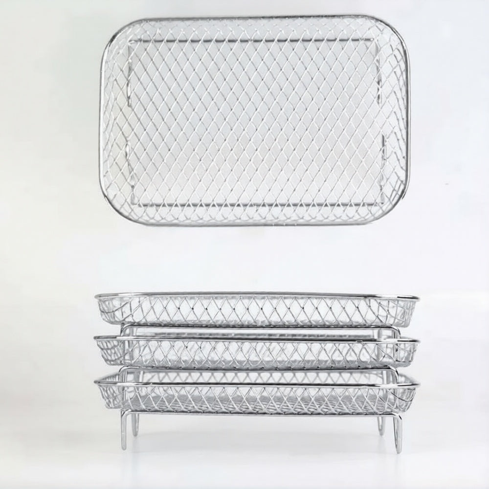 Royelux Stackable Air Fryer Baskets Set For Space Saving Multi Tier Cooking