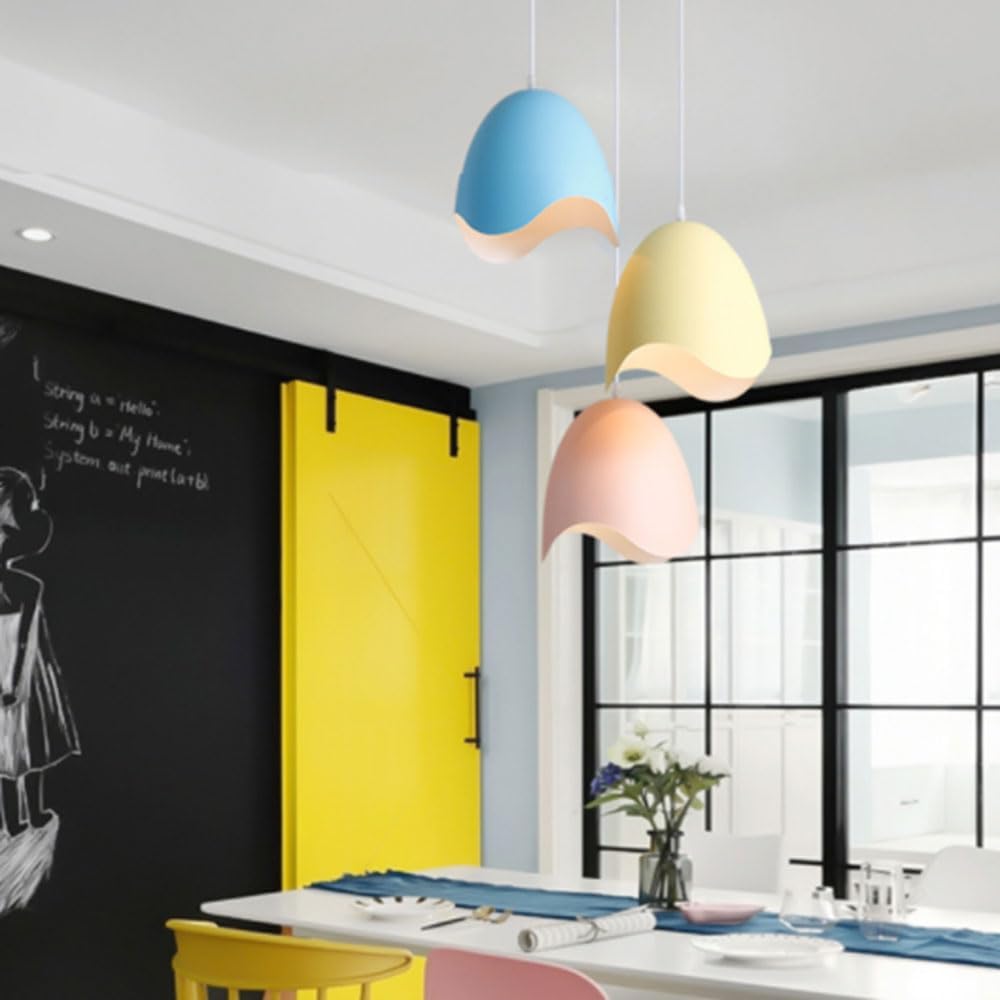 RoyaleGlow Modern Eggshell LED Pendant Light- 3-Light Dining Room Fixture