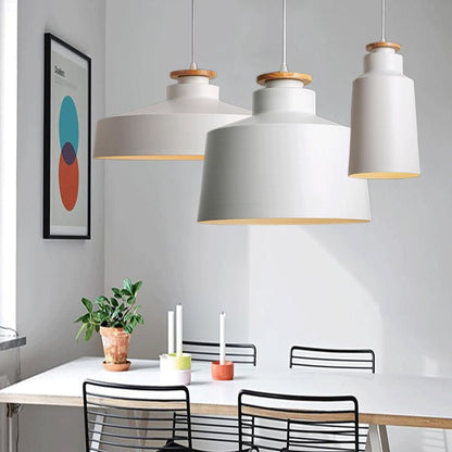 RoyaleGlow Modern Farmhouse Metal & Wood Pendant Light - Kitchen Island Lighting