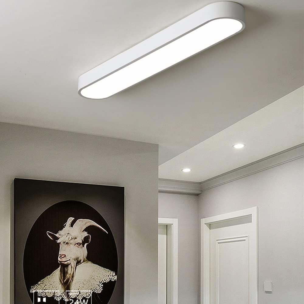 RoyaleGlow 26 Inch Modern Oval LED Flush Mount Ceiling Light for Living Spaces