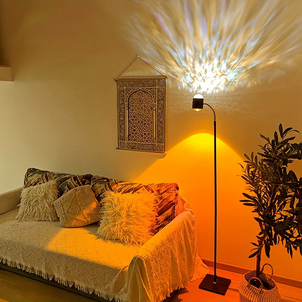 Transform Your Space with the 360° Adjustable Double-Headed Water Ripple Floor Lamp - Default Title