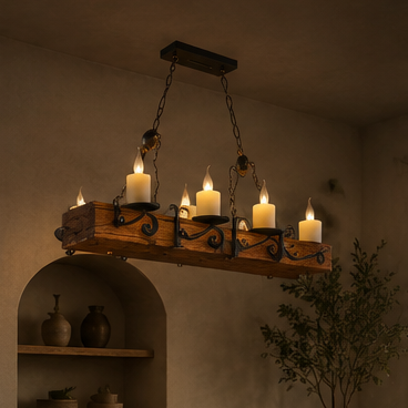 Royaleva Antique Industrial Wood LED Ceiling Light - Pendant Lamps For Vintage Home Decor