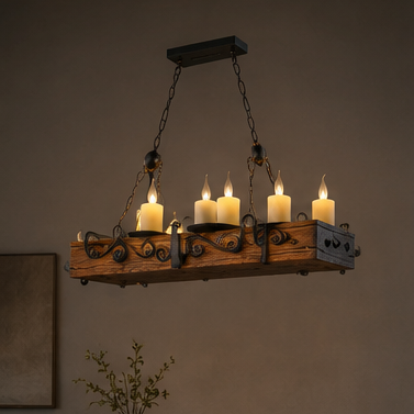 Royaleva Antique Industrial Wood LED Ceiling Light - Pendant Lamps For Vintage Home Decor