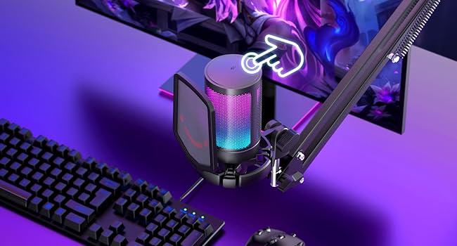 RoyaleGlow Gaming PC Microphone Podcast Condenser Mic