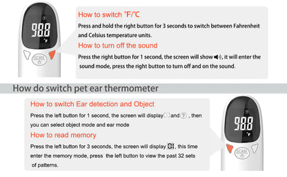 Royaleva Pet Thermometer with Infrared Technology and LED Display