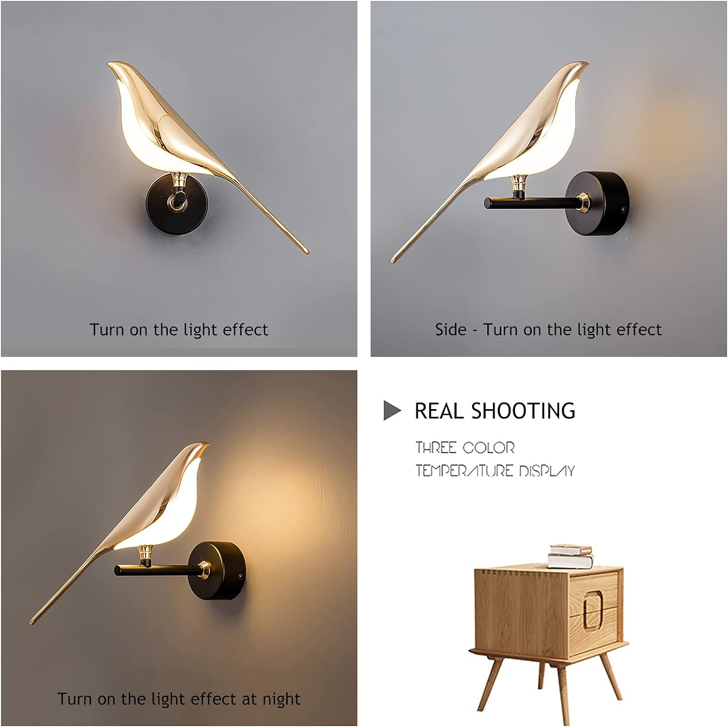 Royallure LED Wall Light - Elegant Bird Design for Modern Indoor Spaces - Single Head-D18*H21cm / Neutral Light
