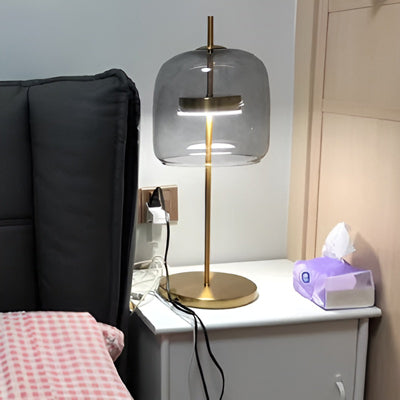 Royelux Gold Modern Stained Glass Table Lamp. Luxury Bedroom & Living Room.