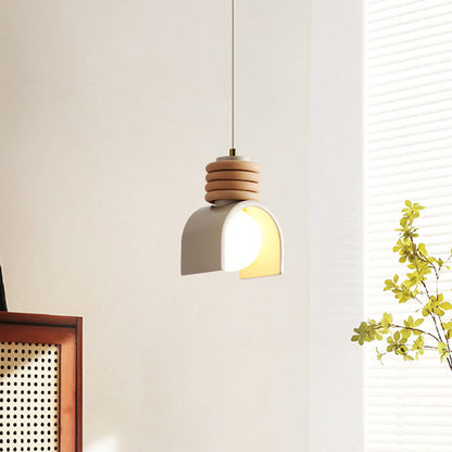 Royelux Modern Rustic Terracotta & Wood Pendant Light for Bedroom, Restaurant & Bar