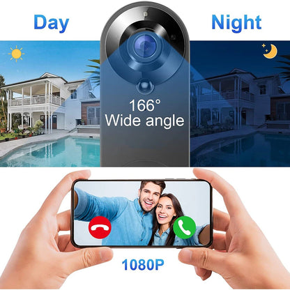 RoyaleGlow Wireless Wi-Fi Video Doorbell with 1080P HD