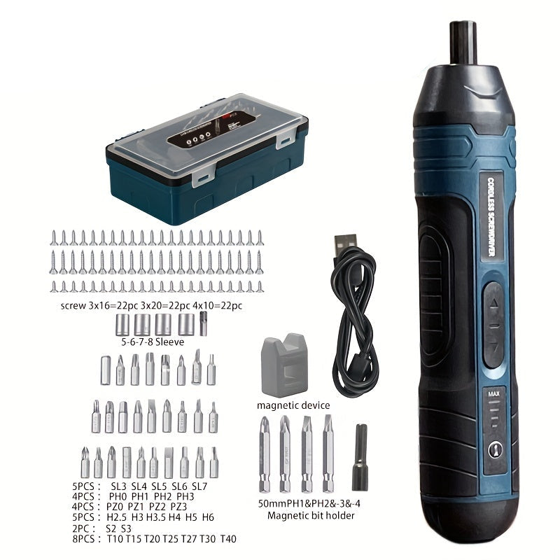 Rayvia 3.6V Cordless Electric Screwdriver Set – Power Tool with 4 Torque Settings