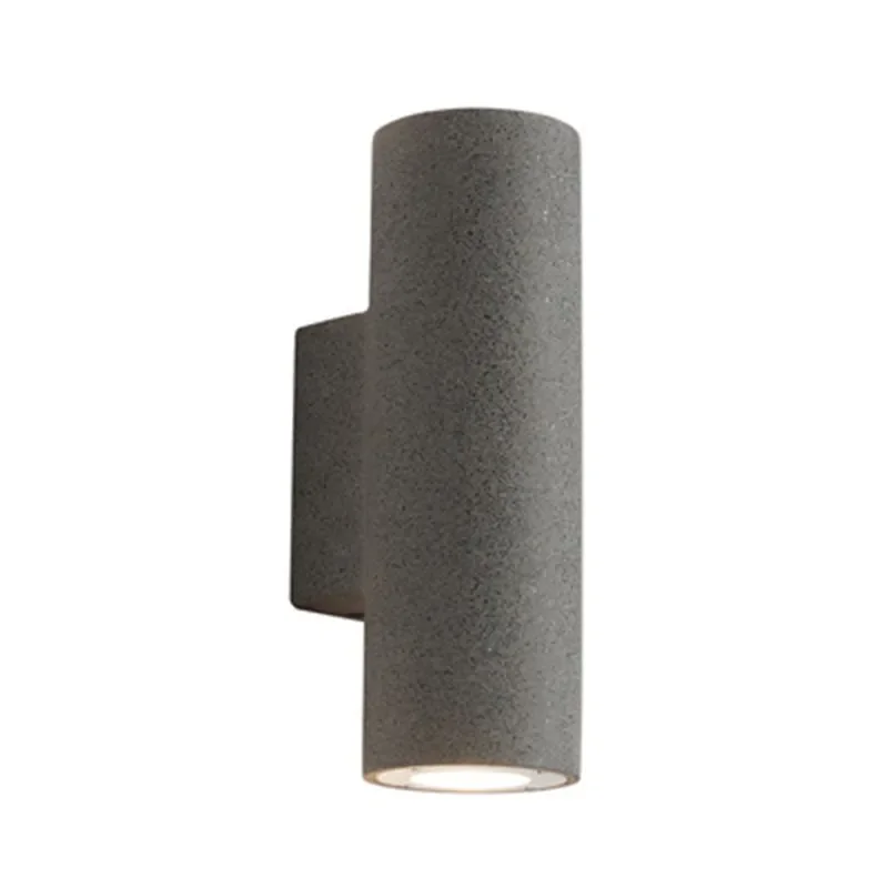 RoyaleGlow Modern Outdoor Concrete Wall Sconce - Up Down Dimmable Cylinder Light