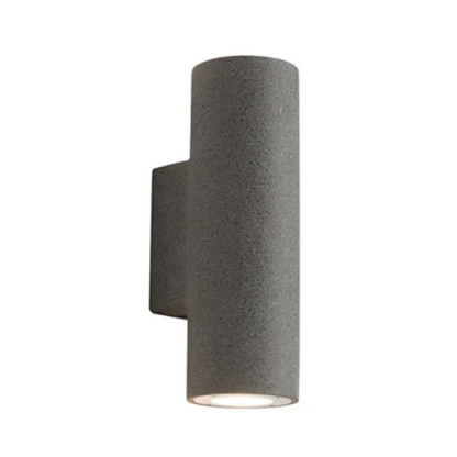 RoyaleGlow Modern Outdoor Concrete Wall Sconce - Up Down Dimmable Cylinder Light