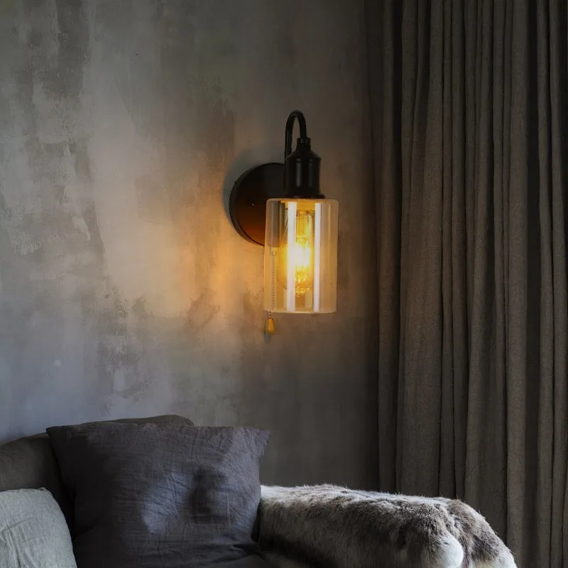 Lumora Modern Industrial Wall Sconce - Adjustable Dimmable Glass Pendant Fixture