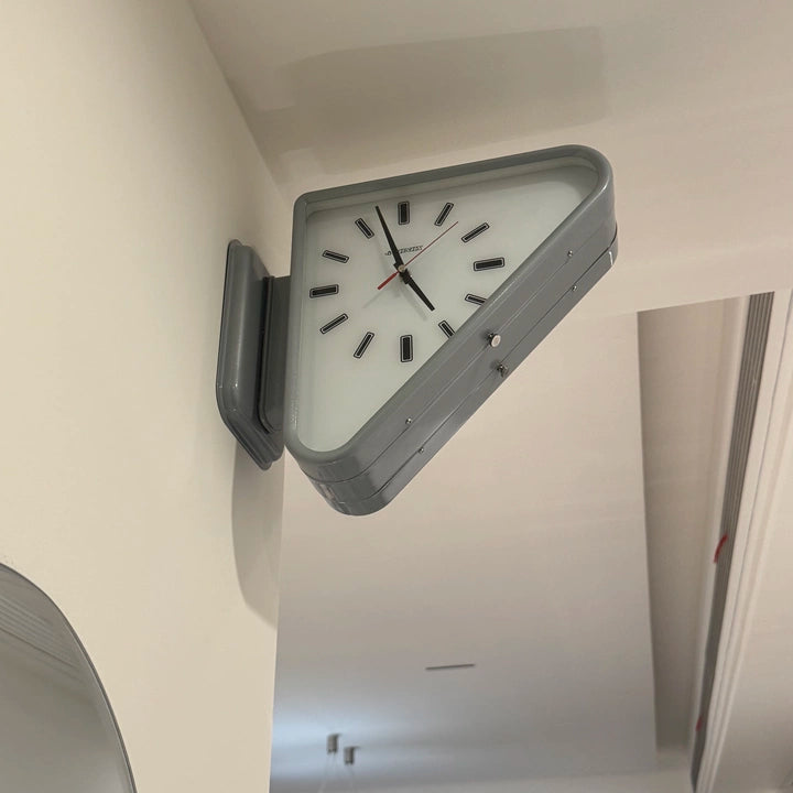 Royelux Modern Dual-Sided Geometric Metal Wall Clock | Premium Architectural Statement Decor