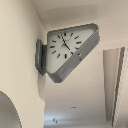 Royelux Modern Dual-Sided Geometric Metal Wall Clock | Premium Architectural Statement Decor
