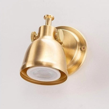 Royelux Vintage Brushed Brass Bell Wall Sconce - Adjustable Industrial Accent Light