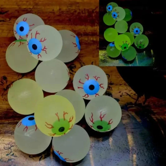 5/10pcs Glow in The Dark Eyeball 32MM Bouncy Ball Halloween Supplies Toys Horror Luminous Scary Ball Kids Toys Gift 0