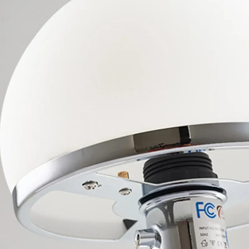 RoyaleGlow Modern Dome Table Lamp - Dimmable, Sleek Metal & Glass Design for Bedside