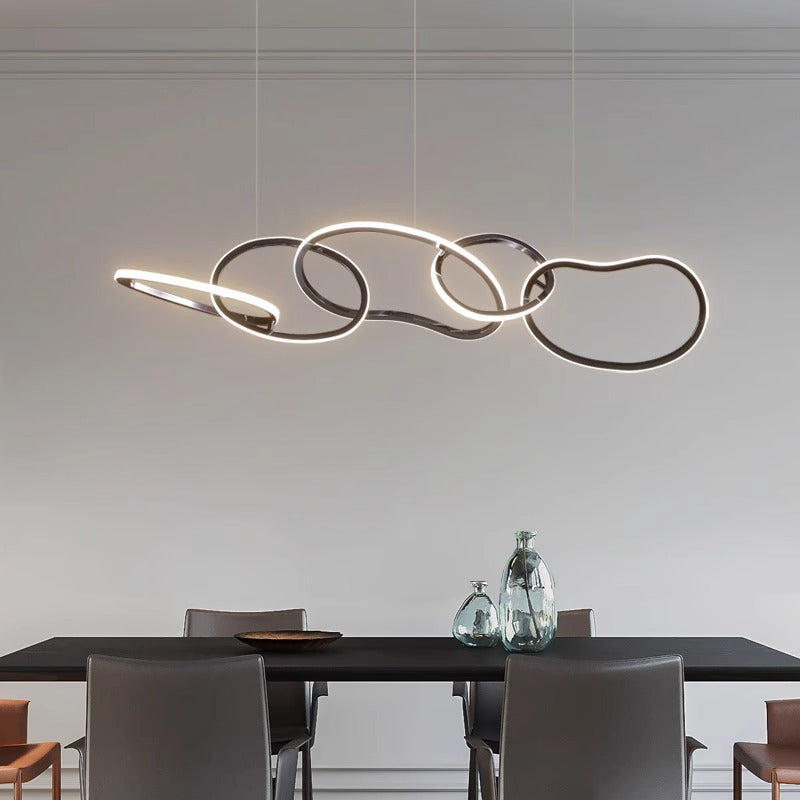 Royelux Modern LED Ring Chandelier Pendant Light for Living Dining Room