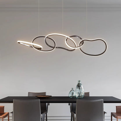 Royelux Modern LED Ring Chandelier Pendant Light for Living Dining Room